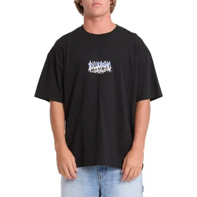 Billabong Barb Og Loose Fit Short Sleeve Performance Rashguard In Black