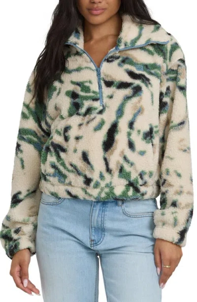 Billabong Barra High Pile Fleece Half Zip Pullover In Gray