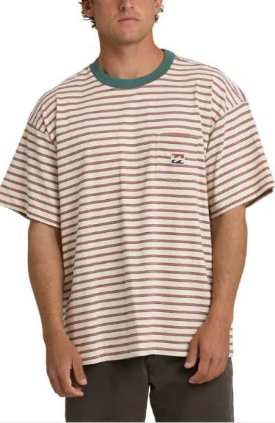 Billabong Baxter Oversize Stripe Pocket T-shirt In Multi