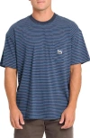 Billabong Baxter Oversize Stripe Pocket T-shirt In Blue
