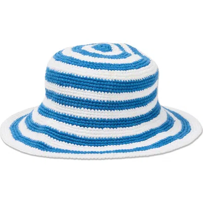 Billabong Beach Babe Stripe Cotton Bucket Hat In True Blue