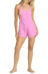 Billabong Beach Crush Cotton Gauze Cover-up Romper In Pink