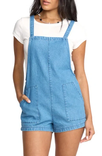 Billabong Beach Crush Denim Shortalls In Blue