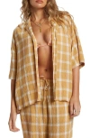 Shop Billabong Beach Side Plaid Camp Shirt In Hemp 2