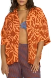 Billabong Beach Side Printed Shirt In Orange Squeeze