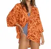 Billabong Beach Side Printed Shirt In Orange Squeeze In Brown