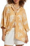 Billabong Beachside Oversize Button-up Shirt In Multi Yellow