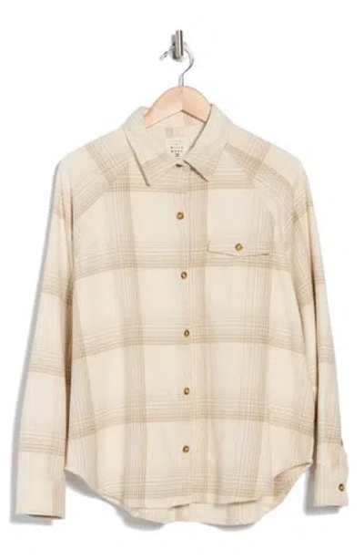 Billabong Best Time Oversize Plaid Cotton Flannel Shirt In Moonlight