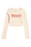 Billabong Blocky Banner Long Sleeve Graphic Crop T-shirt In Whitecap