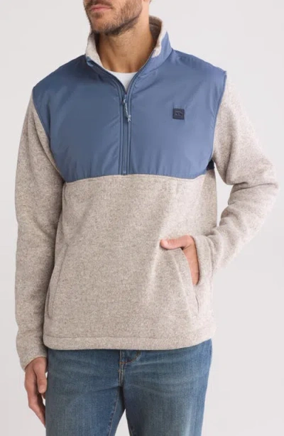 Billabong Boundary Blocked Half-zip Jacket In Stone