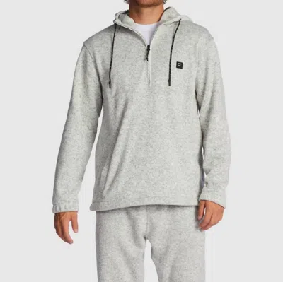Billabong Boundary Half Zip Fleece Hoodie In Grey Heather In Gray