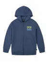 Billabong Boy's Crayonwave Logo Fleece Hoodie In Slate Blue