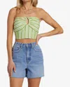 Billabong Bright Side Halter Top In Palm Green In Multi