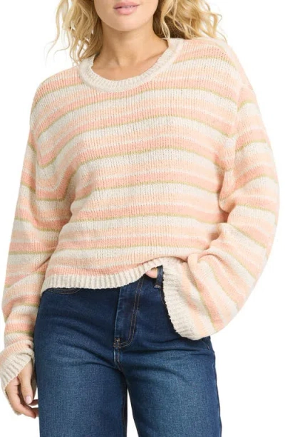 Billabong Bright Sol Stripe Cotton Blend Sweater In Multi
