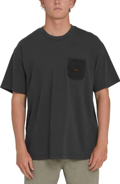 Billabong Brunswick Garage Oversize Cotton Pocket T-shirt In Black