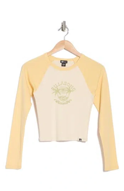 Billabong Cabana Raglan Sleeve T-shirt In Pale Yellow