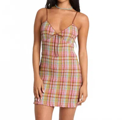 Billabong Call Me Mini Dress In Party Pink In Multi