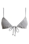 Billabong Cara Wave Check Tie Front Bikini Top