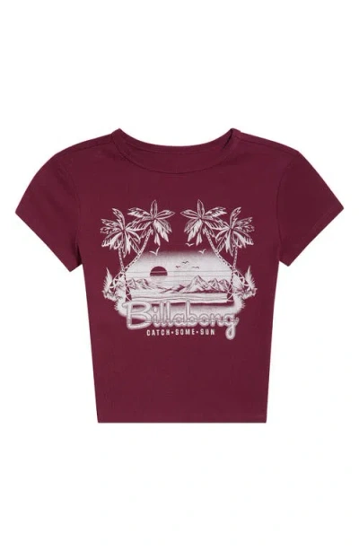 Billabong Catch Some Sun Graphic Baby Tee In Brown