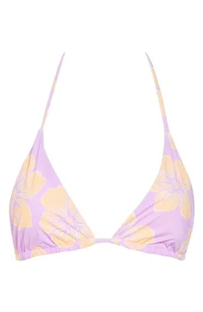 Billabong Catch The Sun Reversible Triangle Bikini Top In Purple Multi
