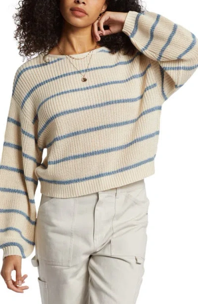 Billabong Changing Tides Stripe Sweater In Blue Shadow