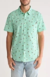 Billabong Chase Short Sleeve Button-up Shirt In Dusty Aqua