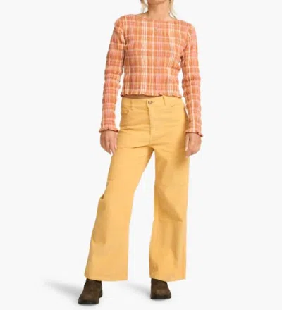 Billabong Check Me Out Top In Orange In Yellow