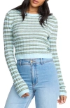 Billabong Clare Rib Crop Sweater In Gray