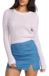 Billabong Clare Rib Crop Sweater In Purple