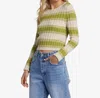 Billabong Clare Stripe Rib Sweater In Multi