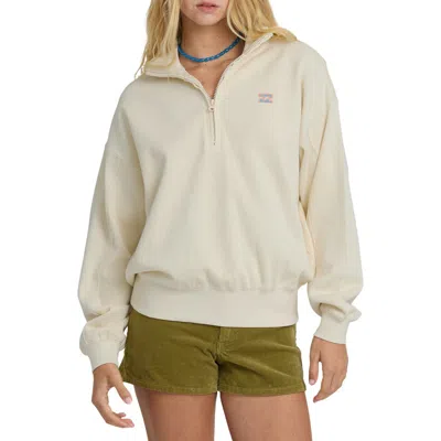 Billabong Classic Feels Half-zip Cotton Fleece Sweatshirt In Neutral