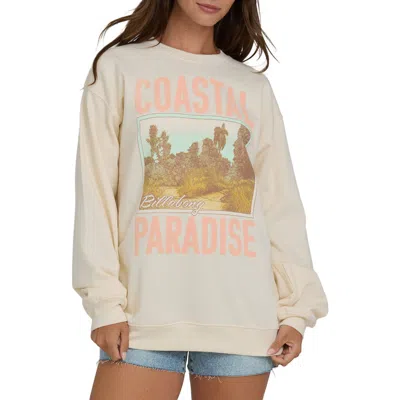Billabong Coastal Paradise Fleece Graphic Sweatshirt In White