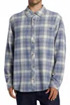 Billabong Coastline Plaid Cotton Flannel Button-up Shirt In Blue