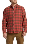 Billabong Coastline Plaid Cotton Flannel Button-up Shirt In Red