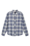 Billabong Coastline Plaid Cotton Flannel Button-up Shirt In Slate Blue