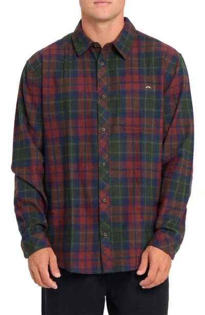 Billabong Coastline Plaid Cotton Flannel Button-up Shirt In Multi