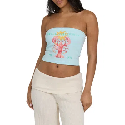 Billabong Cocoa Graphic Strapless Top In Blue