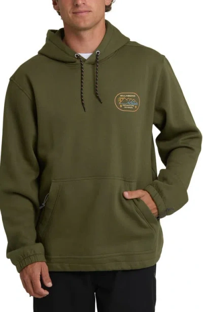 Billabong Compass A/div Fleece Graphic Hoodie In Green