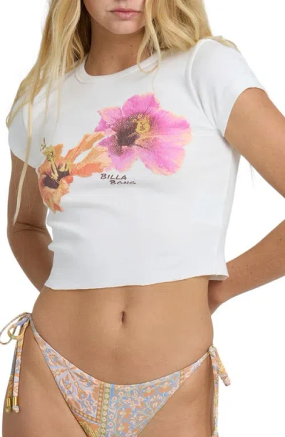 Billabong Cool Girls Only Floral Cotton Graphic Baby Tee In White