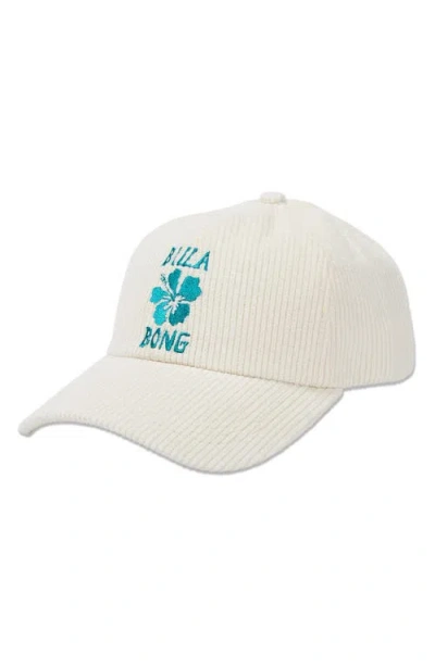 Billabong Corduroy Baseball Cap In White