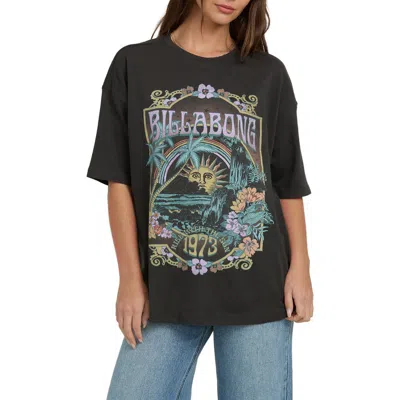 Billabong Counting Stars Oversize Cotton Graphic T-shirt In Black