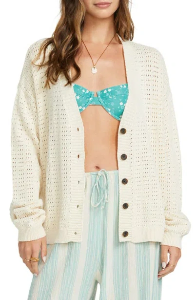 Billabong Crop Cardigan In Whitecap