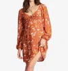Billabong Crush On You Floral Mini Dress In Orange In Multi