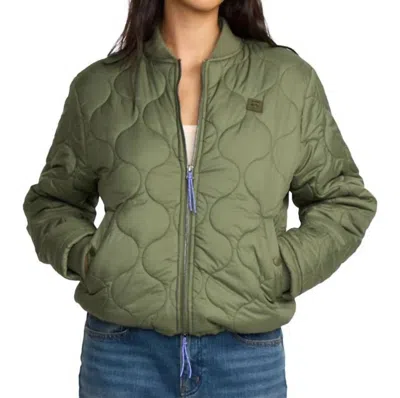 Billabong Cuesta Bomber Jacket In Hunter In Green