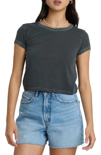 Billabong Daily Cotton Jersey Crop T-shirt In Black
