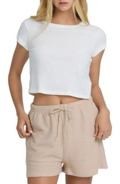 Billabong Daily Cotton Jersey Crop T-shirt In White
