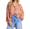 Billabong Day After Day Oversized Button-down Shirt In Orange In Pink