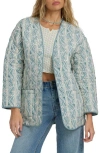 Billabong Day Dreamin Quilted Poplin Shacket In Blue