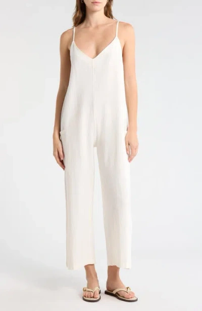 Billabong Day To Day Cotton & Linen Blend Romper In White