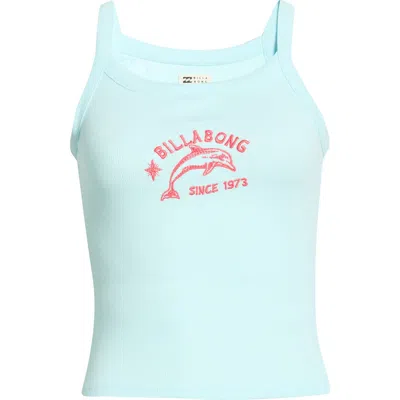 Billabong Day Trip Forever Graphic Rib Knit Tank In Blue